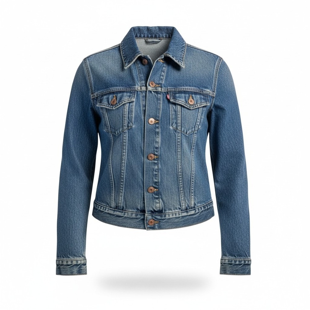 AG Jeans Women's Denim Jacket Size‎ S Small Basic Med Wash Made in USA
